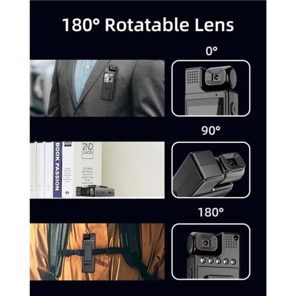 Mini Body Camera 1080P Portable Body Worn Cam w/ Night Vision 64G Memory Card - Picture 2 of 7